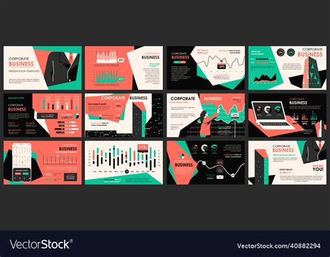 Business meeting presentation slides templates Vector Image