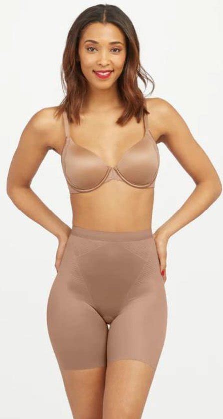 Spanx Thinstincts Mid Thigh Short Kleur Caf Au Lait Dark Nude