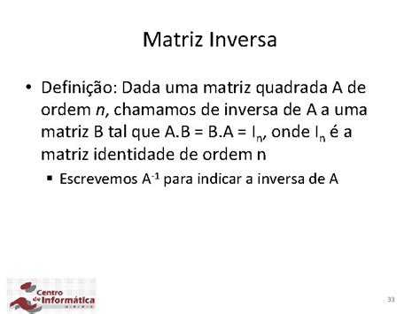 Lgebra Linear Determinante E Matriz Inversa Prof Paulo