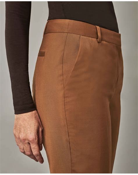 Camel Slim Leg Wool Blend Trouser Pure Collection