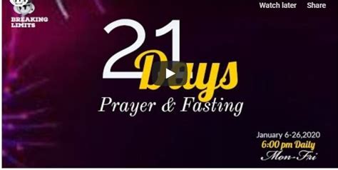 Living Faith Church Worldwide 21 Day Prayer And Fasting 2020 Daily