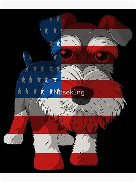 Miniature Schnauzer 4th Of July Patriotic Uncle Sam Poster By