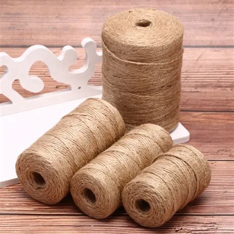 Natural Hemp Linen Cord Twisted Burlap Jute Twine Rope String Diy Craft