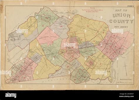 Map Of Union County Nj 1906 Bauer Jacob L Cartographic Atlases