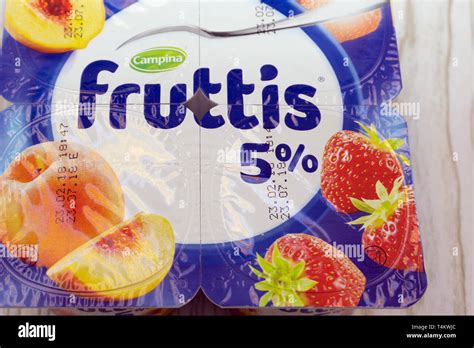 creamy yogurt shop Fruttis - Russia Berezniki April 22, 2018 Stock ...