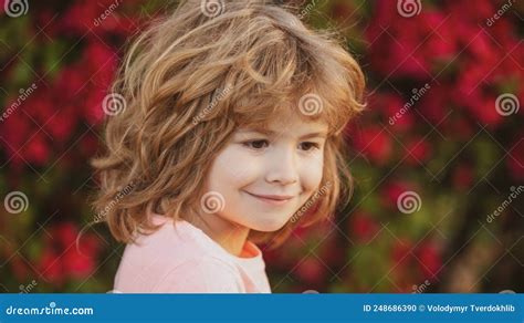 Child Portrait Outdoor. Cute Kid with Smiling Face. Stock Photo - Image ...