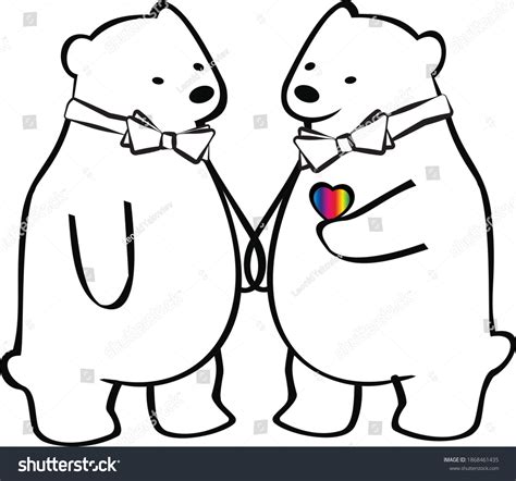 Cute Polar Bear Gay Couple Love Stock Vector Royalty Free Shutterstock