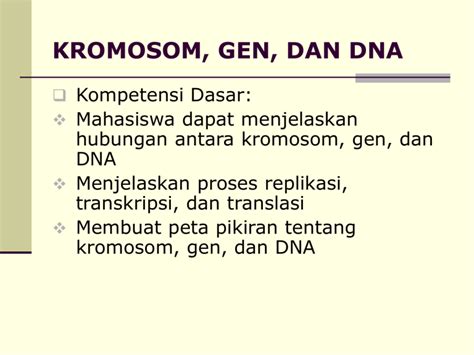 Kromosom Gen Dan Dna