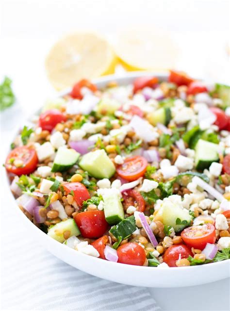 Mediterranean Lentil Salad Haute Healthy Living