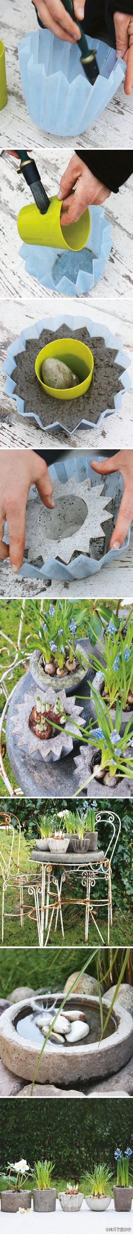 DIY Planters from Cement