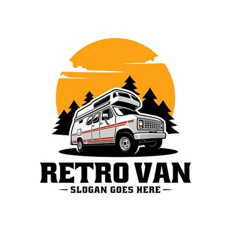 Premium Vector Old Retro Camper Car Illustration Logo Vector