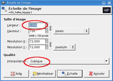 4 2 Changer la Taille d une Image Échelle et Taille