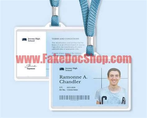 Printable School ID Card PSD Template - Fakedocshop