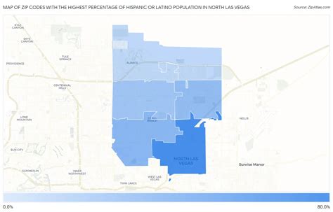 Percentage Of Hispanic Or Latino Population In North Las Vegas By Zip