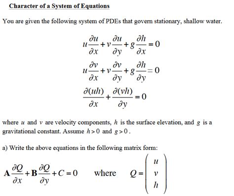 Solved Character Of A Svstem Of Equations You Are Given The Chegg