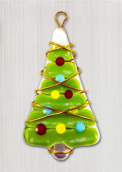 Fused Glass Tree Ornament Etsy