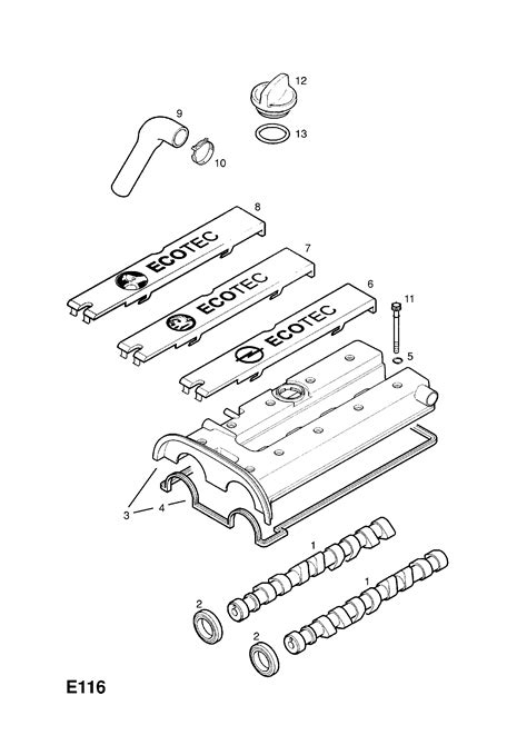 Vauxhall Astra G Zafira A Cylinder Head Cover And Gasket Opel Epc