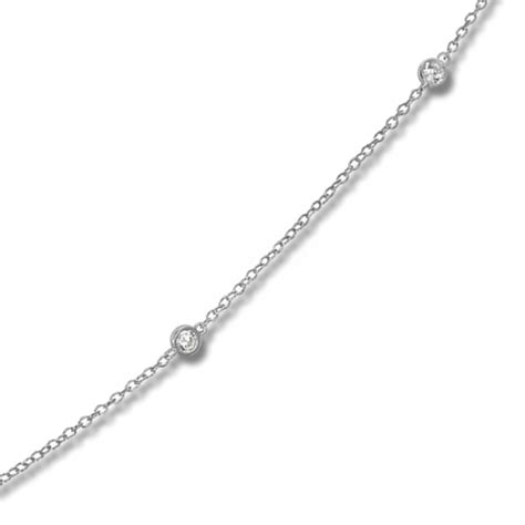 SilberDream Collier Kette Zirkonia weiß 925er Silber Damen 45cm SDK27845J