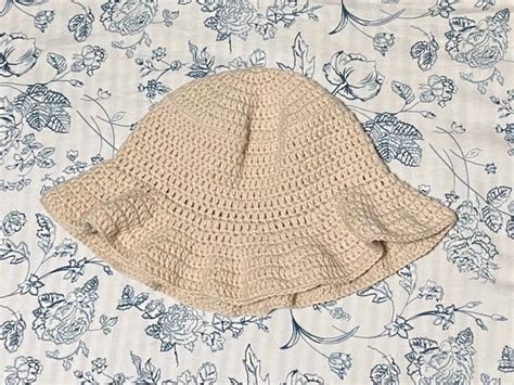 Handmade Crochet Nude Cream Bucket Hat Women S Fashion Watches Accessories Hats Beanies
