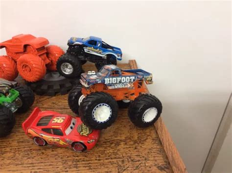 6 CAMIONS HOT Wheels Monster Jam BIGFOOT BACKDRAFT GRAVURE CREUSEUR ANNIHILATEUR EUR 13 84