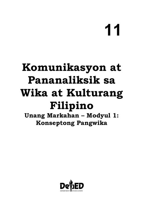 Q Komunikasyon Komunikasyon At Pananaliksik Sa Wika At