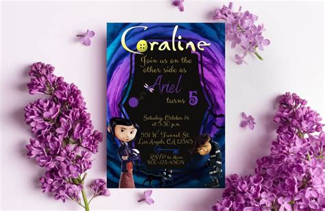 Coraline Digital Invitation Template Coraline And Wybie Invitation