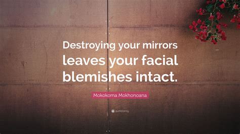 Mokokoma Mokhonoana Quote Destroying Your Mirrors Leaves Your Facial