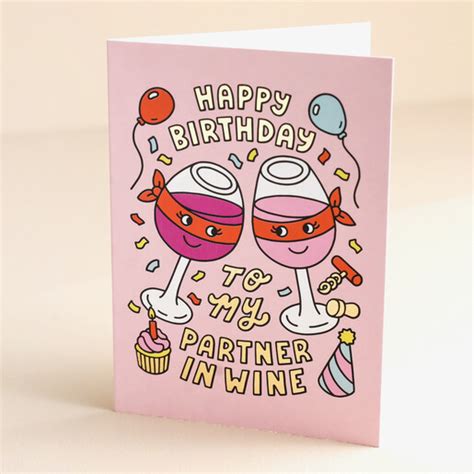 Partner In Wine Birthday Card Ohh Deer Lisa Angel