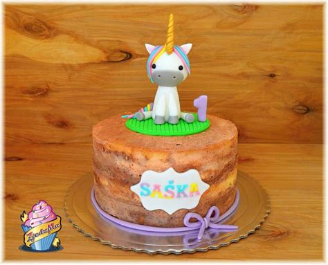 Semi Naked Cake With Unicorn Decorated Cake By Zjedzma CakesDecor