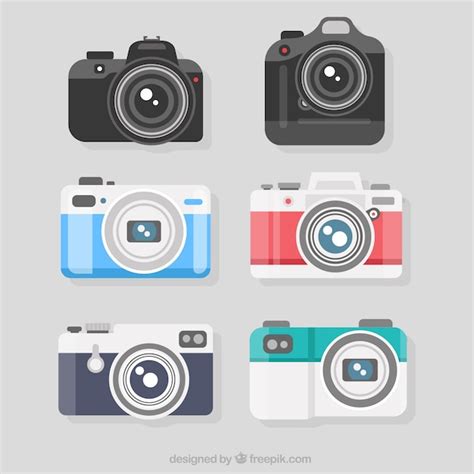 Free Vector Variety Of Flat Designed Professional Cameras