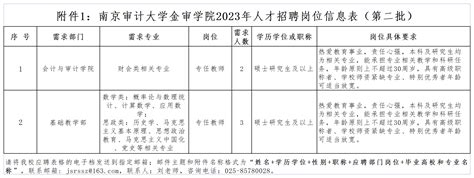 南京审计大学金审学院公开招聘教师5名公告高校人才网