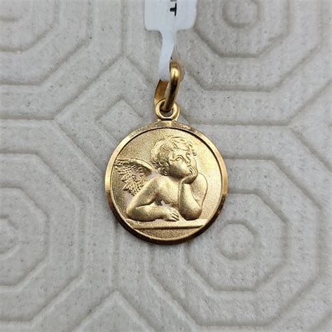 10k Solid Gold 10K Gold Angel Coin Pendant for Chain | Grailed