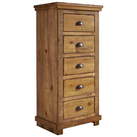 Progressive Furniture Willow 5 Drawer Wood Lingerie Chest In Distressed