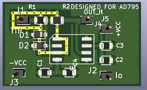 Pcb Guard Ring On A Printed Circuit Board For A Transimpedance