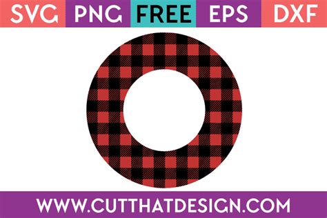 Free Svg Buffalo Plaid Circle Monogram Frame Design Cut That Design