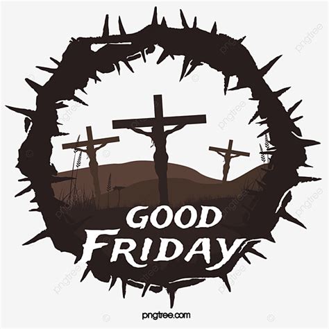 Good Friday Vector PNG Images, Good Friday Cross Thorn Element, Friday ...