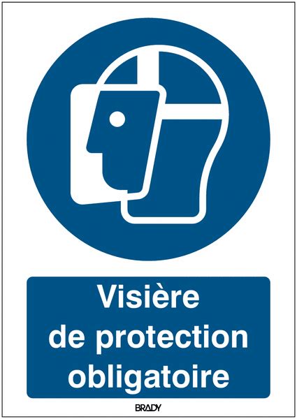 Autocollant ToughWash avec texte ISO 7010 Visière de protection