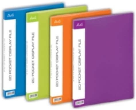 Display File A4 20 Pockets 4 Assorted Colours Plympton Photoshop