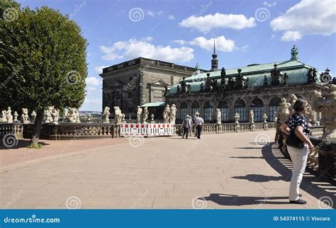 Zwinger Nymphs Bath Pavilion Waterfall From Dresden In Germany Stock