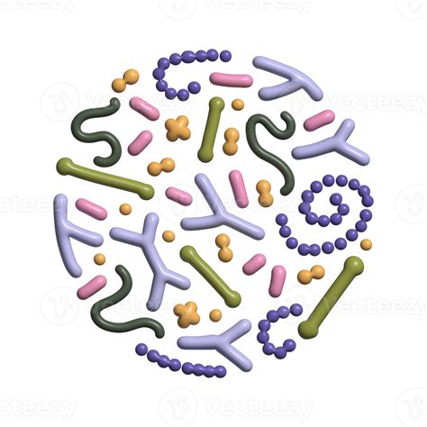 3d Render Concept Of Probiotics In Round Shape Bifidobacterium