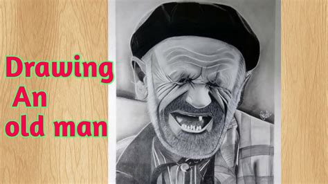 Hyper Realistic Drawing Of An Old Man Laughingold Man Sketch Inspired