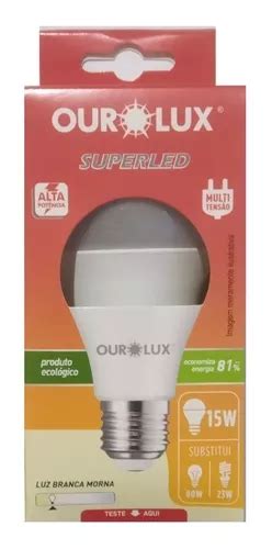 Kit 12 Lâmpadas Superled 15w Luz Morna 3000k Ourolux Frete grátis