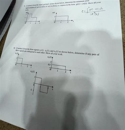 Solved Points Given The Signal G T And X T As Shown Chegg