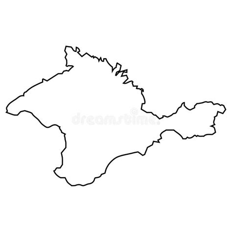 Contours Map of the Crimean Peninsula, Borders of the Republic of ...