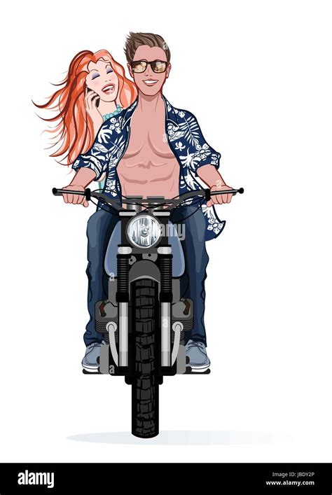 Motorcycle Couple Vector