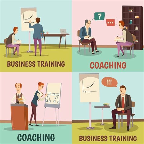 Coaching Concept Icons Set 470429 Vector Art At Vecteezy