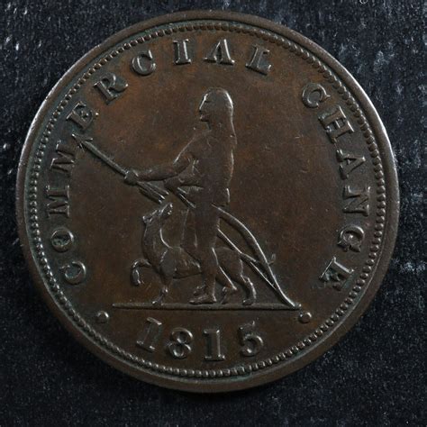 NS-12 Halfpenny token 1815 Canada Nova Scotia Commercial Change ship