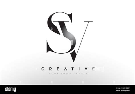 SV Sv Letter Design Logo Logotype Icon Concept With Serif Font And