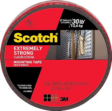 Scotch Extremely Strong Large Mounting Adhesives 1 Inch X 400 Inch 1