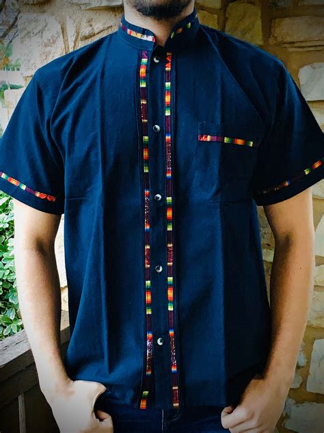 Etsy Shop Mexican Shirt Navy Blue Size Medium Large And Xl Mexican